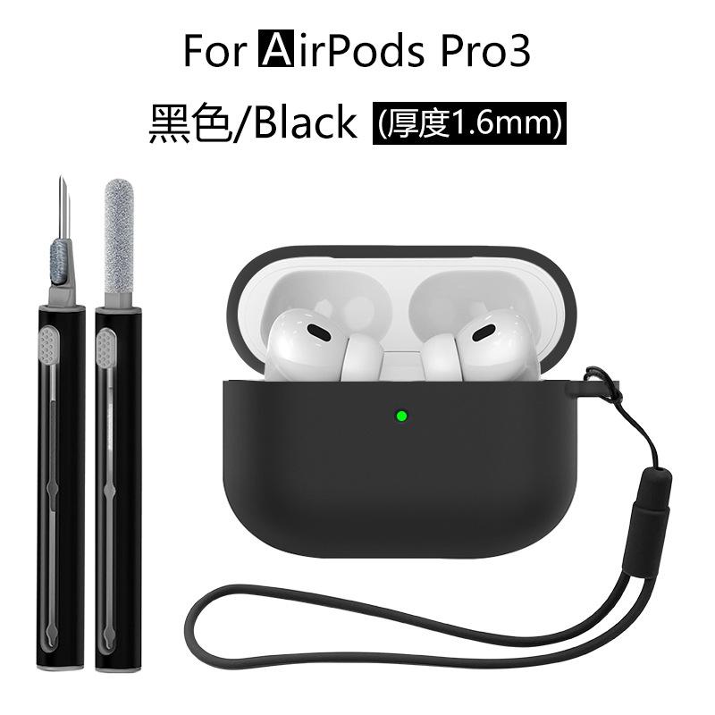 Candy Color Silicone Soft Case Protect Earphone For Airpods Pro 3 2025 Anti-lost Hand Strap+All Inclusive Cover w/ Cleaning Kit