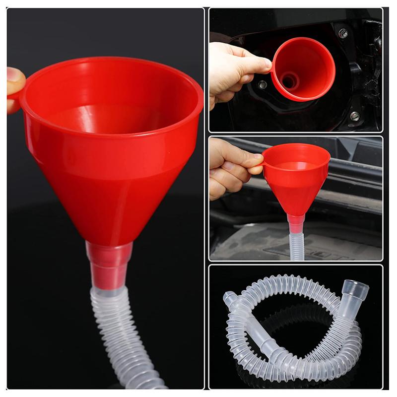 Car Refueling Funnel Detachable Telescopic Extension Long Hose Pipe Engine Gasoline Oil Filling Equipment Tools Auto Accessories