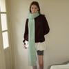 Wool Blended Niche Solid Color Tassel Scarf for Women in Winter with Korean Style Soft Scarf