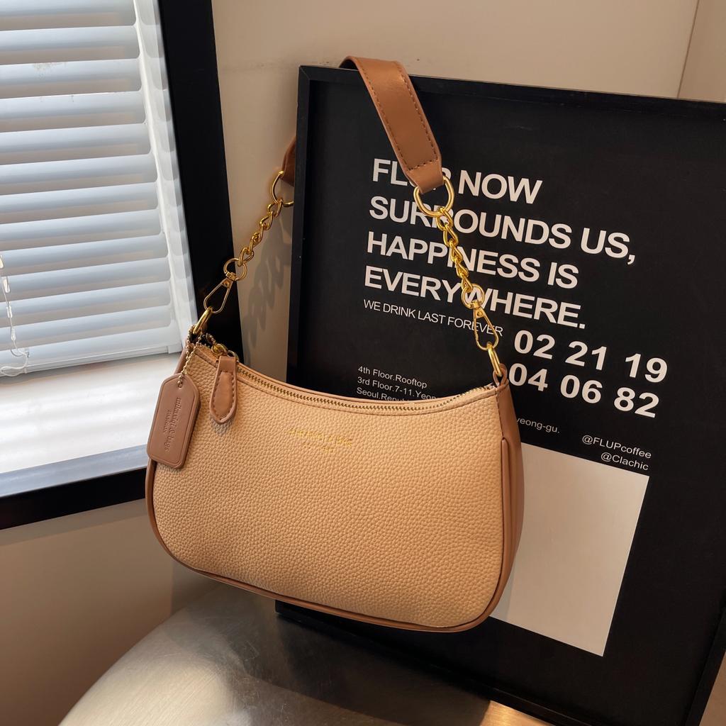 Lychee Pattern Armpit Cross-body Bag  New Style Fashion High Fashion All-in-one Shoulder Bag