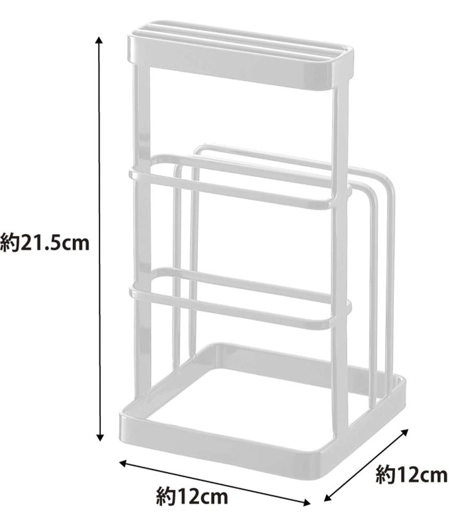 Yamazaki Jitsugyo Skärbräda Knivställ Tower B12 x D12 x Vit 6775 (Yamazaki) & H21.5cm