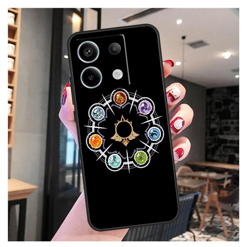 Genshin Impact Elements Case For Xiaomi Redmi Note 11 9 10 12 13 Pro Plus 12S 11S 10S 9S Redmi 12 10C 12C 13C Cover