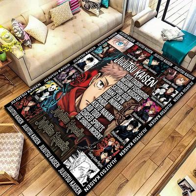 Tappeto Tappetino Jujutsu Kaisen Per Soggiorno Camera da Letto Casa Decorazione Divano Bambini Gioco Tappetino Antiscivolo per Pavimento