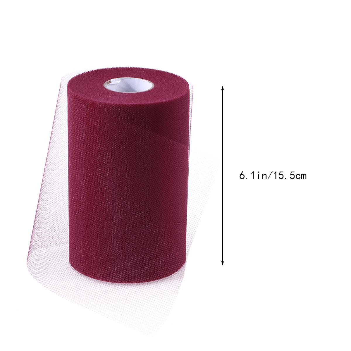 15 см х 100 ярдов Американские рулоны фатина Винно-красная полиэстеровая ткань для свадебных украшений, раннер на стол, пояс для стула, DIY товары для вечеринок other