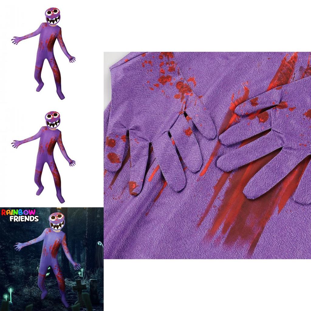 Kids Roblox Rainbow Friends Cosplay Jumpsuit Costume For Halloween And Parties