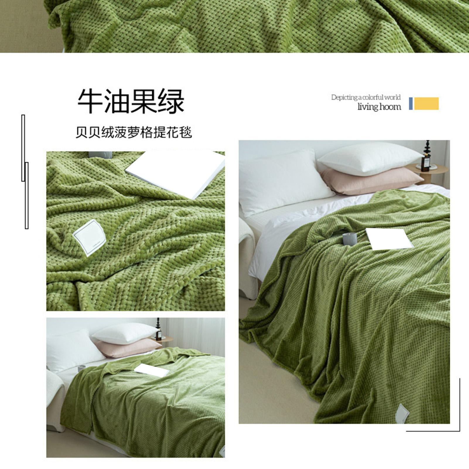 Cooling Blanket Milk Fleece Lattice Blanket Cold Single Nap Blanket for Sofa Bed