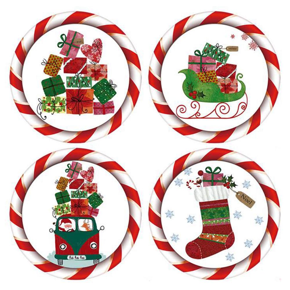 4ks Imitace 3D dekorativní malba Vánoční samolepka na zeď Samolepka na okno YM1575