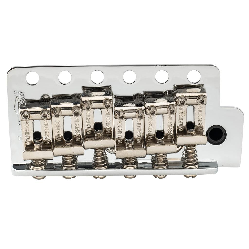 Wilkinson String Pitch Vintage Steel Saddle Tremolo Bridge for USA Vintage Strat with Full Steel Chrome WVC-SB 10.8mm 6-Hole Strat/Japan Block,