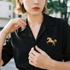 Fashion Rhinestones Pearl Alloy Horse Brooches Zodiac Pony Pins Women Men Clothing Accessories Suit Lapel Corsage New Year Gifts
