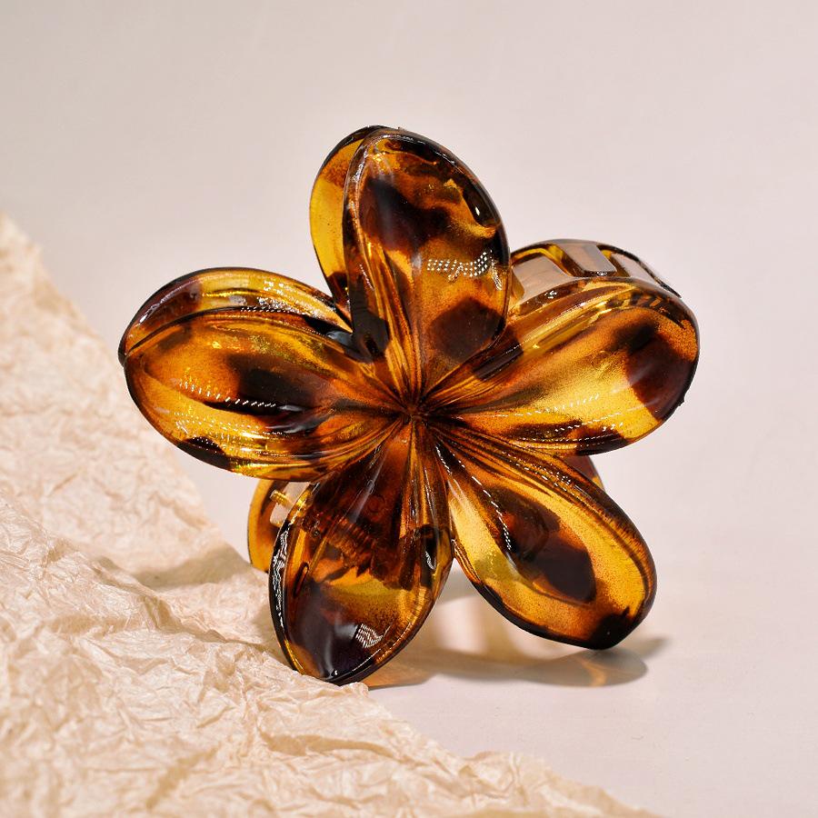 7cm Frangipani Hair Claw Clip - Colorful, Versatile Updo & Ponytail Accessory