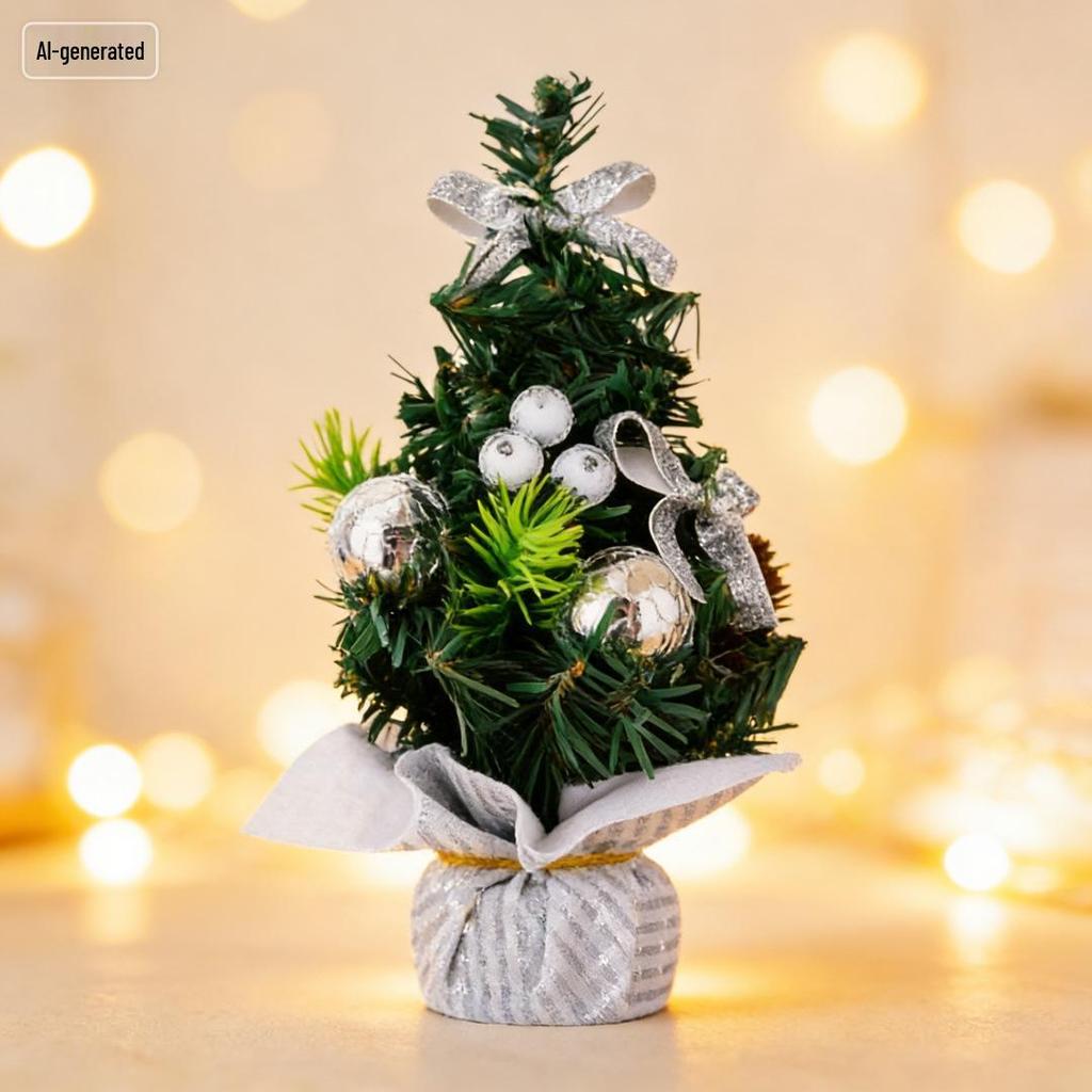 Mini 20cm Cartoon Christmas Tree Ornaments for Tabletop and Mall Decor