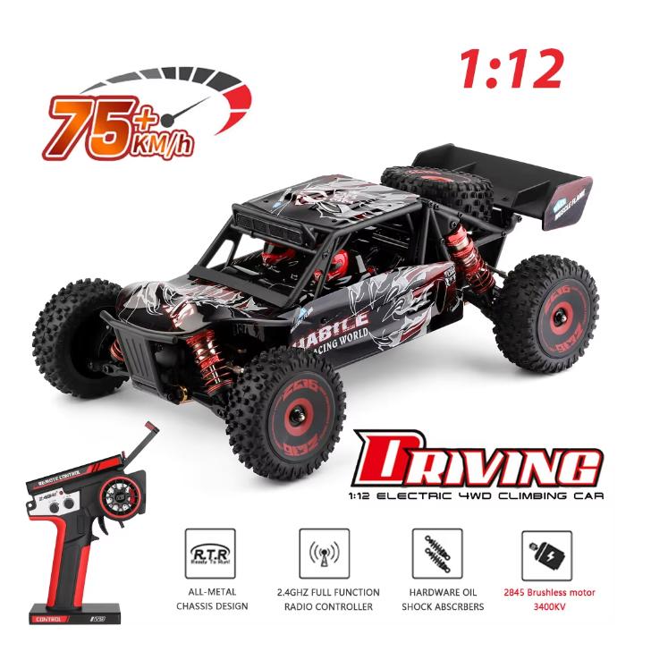 75 KM/H WLtoys 124016 V8 RC Car Brushless 4WD Electric High Speed Off-Road Remote Control Drift Rc Cars for Adults Toys