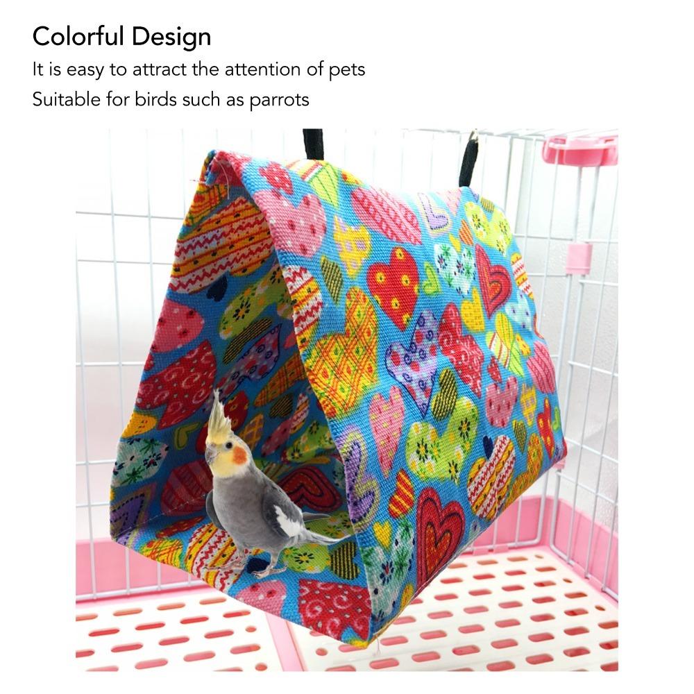 Triangular Shape Bird Tent House Hanging Hooks Hanging Bird Cave For Cockatiel