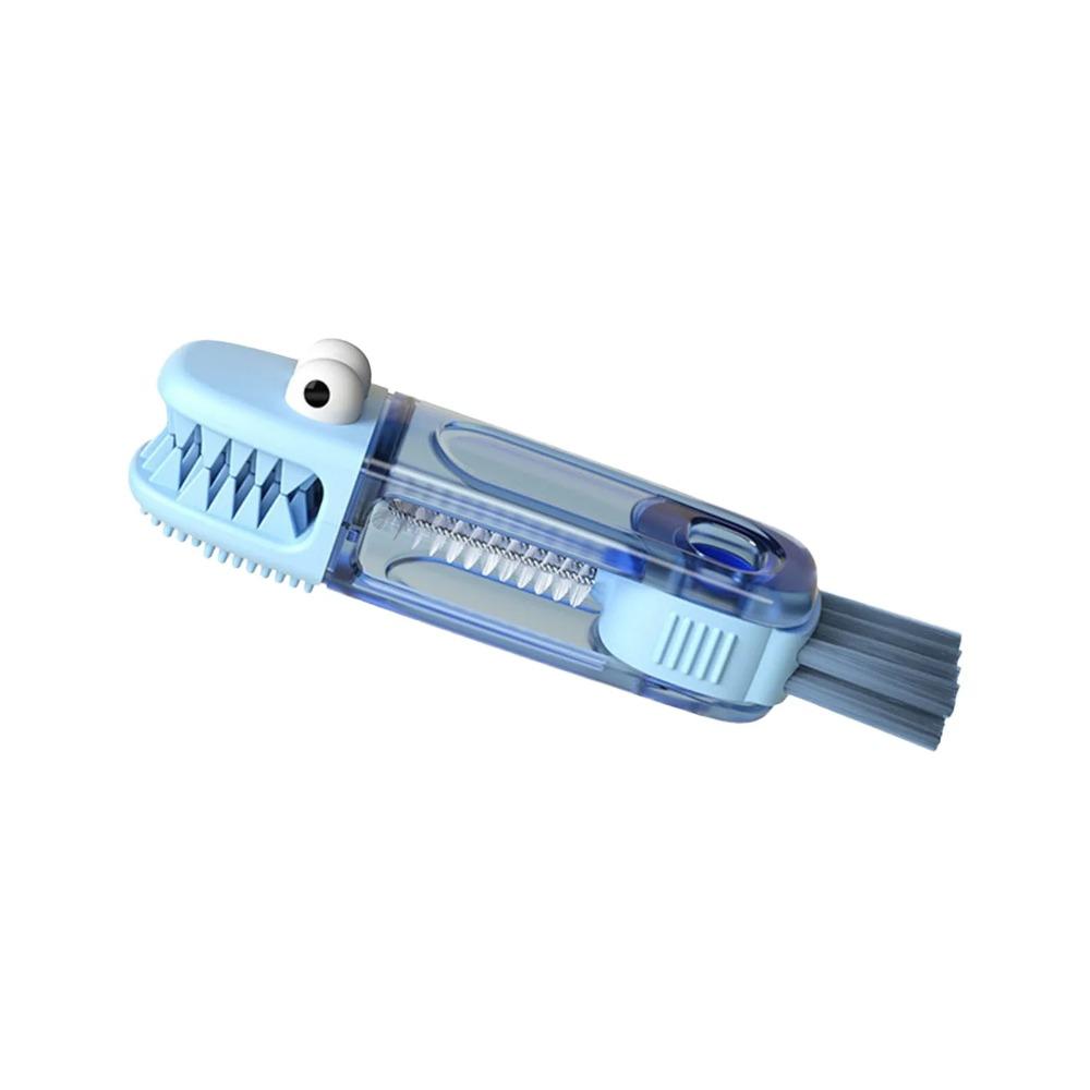 

Крокодил Маленькая Бутылка Крышка Чашки Щетка 3в1 Инструмент для Чистки Детских Бутылочек Новая Кухонная Щетка для Чистки синий