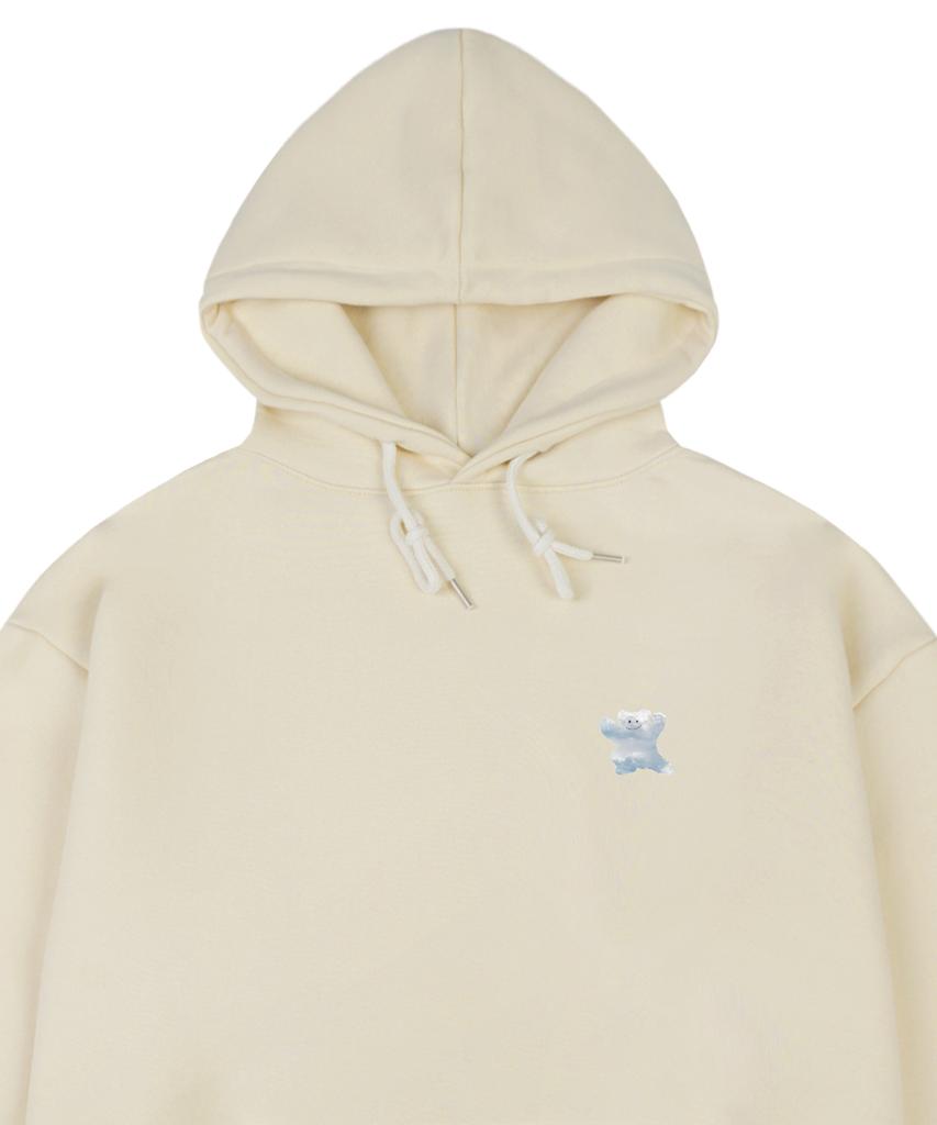 [Unisex] Small Cloud Bear Smile Hoodie_Cream