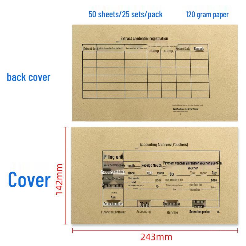 A5 Kraft Paper Accounting File Invoice Cover Envelope