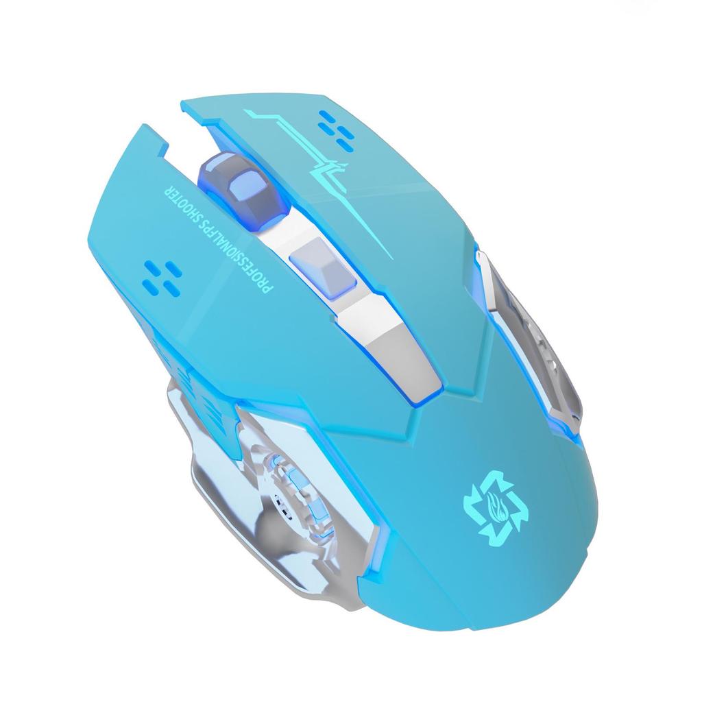 Mecha Style Silent Click Rechargeable Wireless Mouse for Laptop, Desktop, Office & Gaming