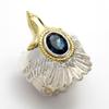 Mizal Eagle Ring with London Blue Topaz and Native American 925 Sterling Silver for Men and Women Design,
