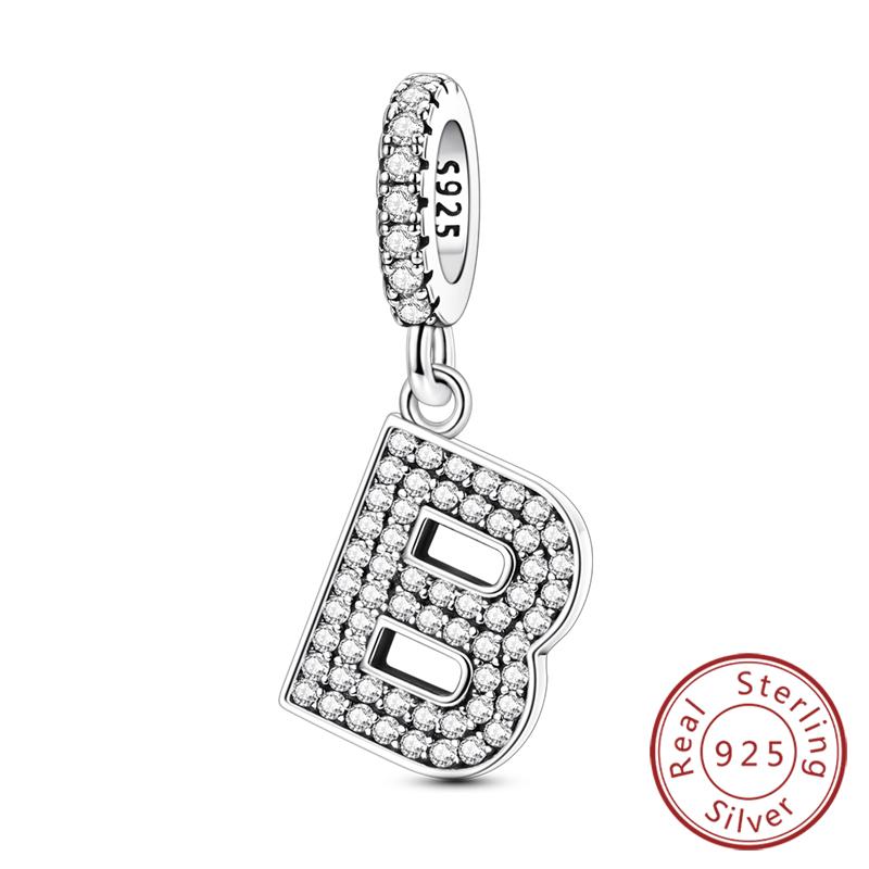 New Charms Beads Pendants Copper 26 Letters A-Z Alphabet Diy Name Beads Fit Original Bracelet Women Jewelry Making