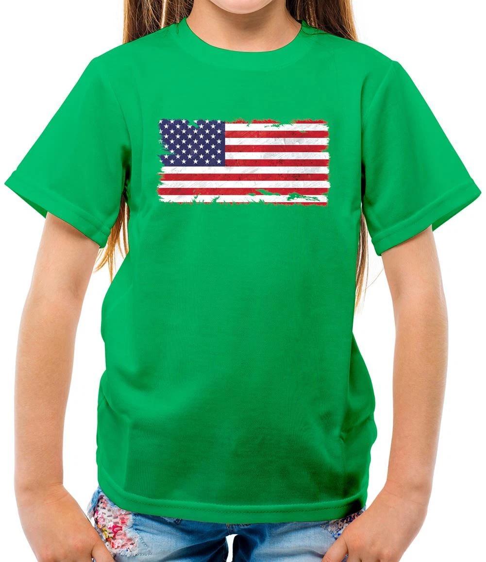 USA Grunge Style Flag - Kids T-Shirt - United States America Trump Biden 100