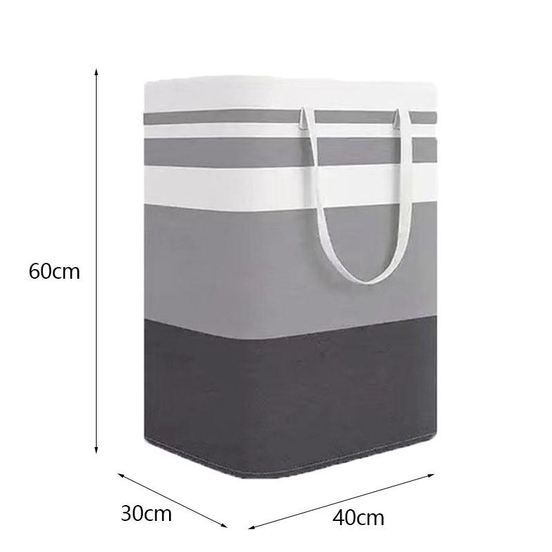 Foldable Striped Laundry Basket – Large Capacity Fabric Hamper for Dirty Clothes Storage