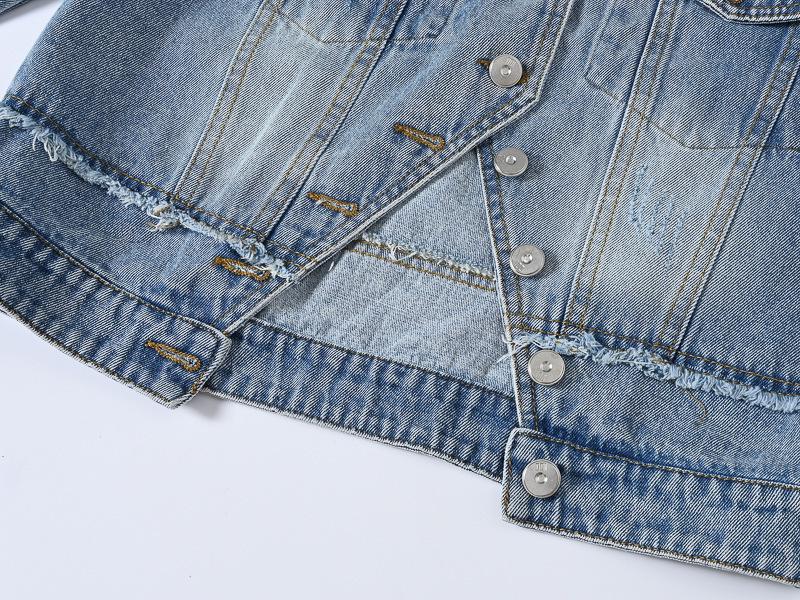 Trendy Women's Spring/Autumn Retro Slimming Hong Kong Style Washed Denim Jacket