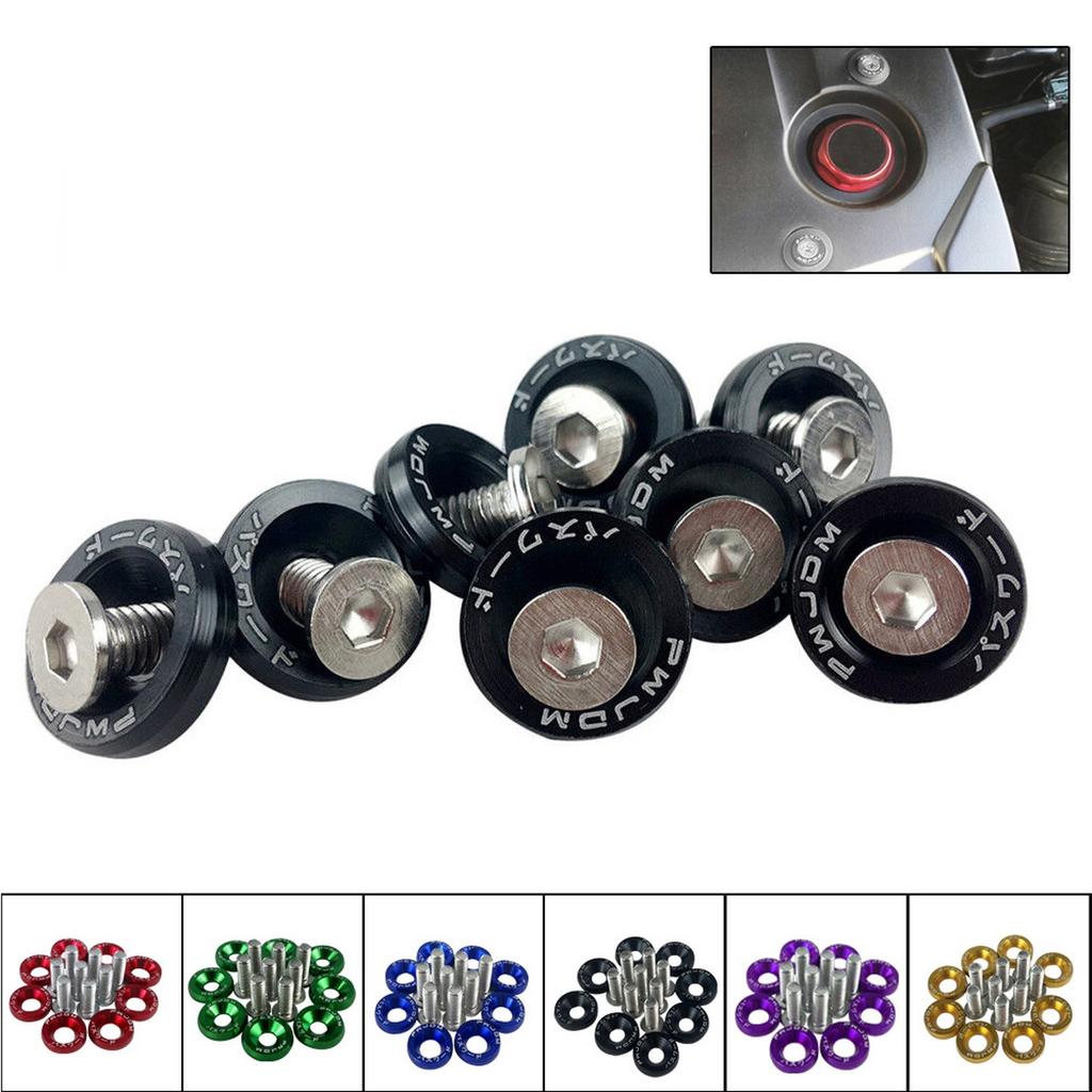 10 PZ Bulloni Universali M6 per Auto Adesivi JDM Rondella di Pressione Password Bulloni Targa Accessori per Modifica Car Styling