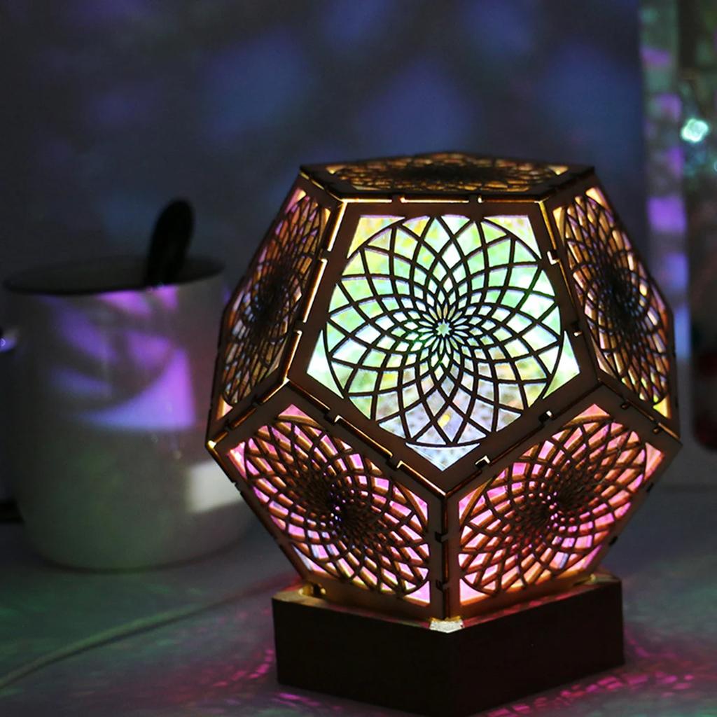 Polar Star Floor Lamp 3D Projection Floor Light with Hollow Design Bohemian Style LED Floor Night Lamp USB Powered for Living