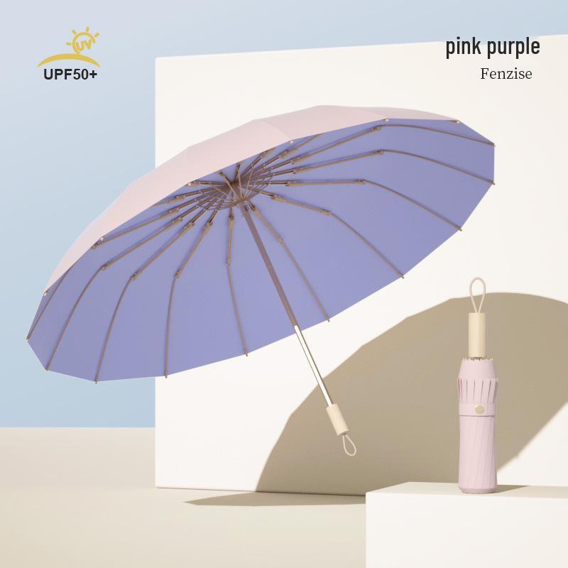 Personalized Solid Color Dual-Use Sun & Rain Vinyl Umbrella - Portable, Durable Sunshade for Students