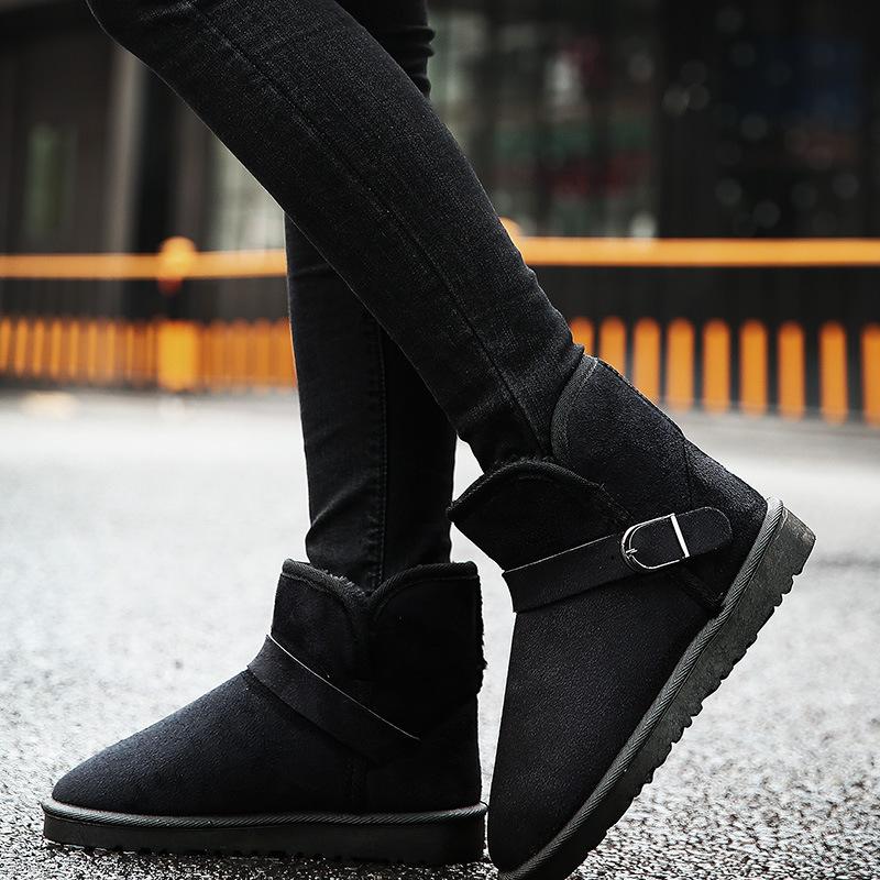 Thick-soled snow boots women's 2025 new winter thickened velvet short boots warm bread non-slip cotton shoes