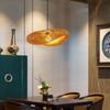 36CM Led Pendant Lamp B&B Chandelier Bamboo Weaving Light for Living Room Dining Handmade Modern Art Bamboo Lampshade Restaurant