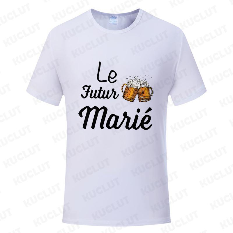 French Evg Team Married Tops Single Farewell Bachelor Party T Shirt Future Groom Man Tshirt Fashion Beer Graphic Wedding Tees