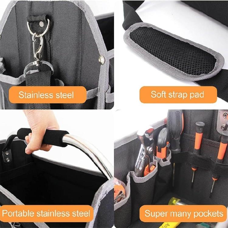 Sturdy Water Resistant Hand Carry Tool Organizer With Multiple Pockets And Reinforced Bottom For Mechanics And Technical Workers