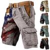 Pantalones de Trabajo Casuales Deportivos Multibolsillos para Hombre Pantalones de Moda con Estampado de Bandera y Letras para Hombre