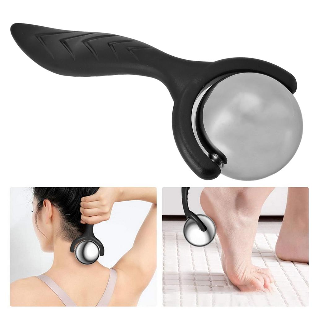 Roller Massage Ball with Handle Cold Warm Compression Temperature Keeper 304 Stainless Steel Ice Heat Hot Roller Stick for Shoulder Leg Calf