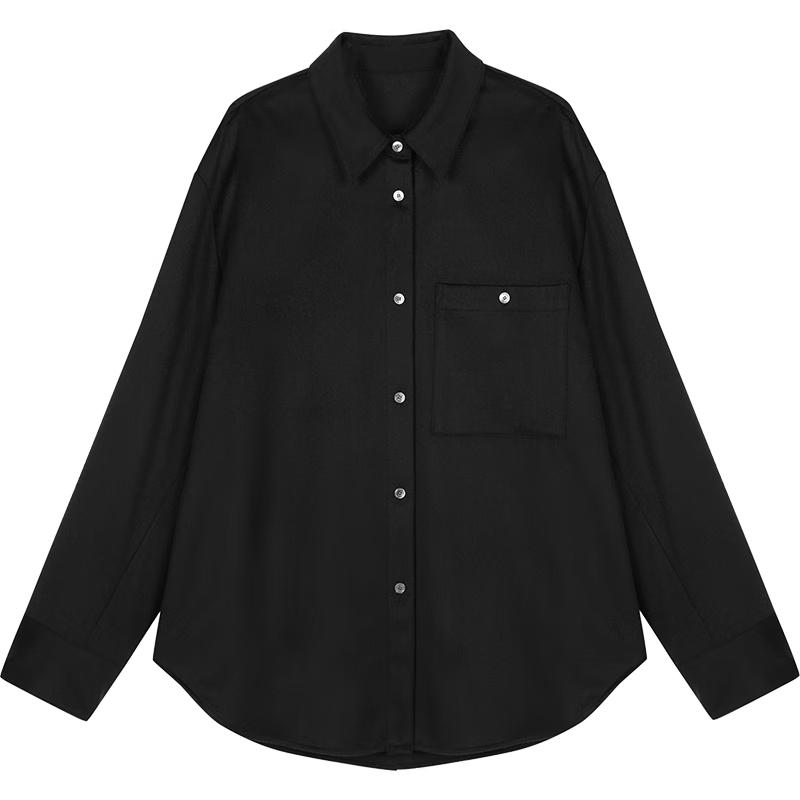 JNBY Women's 2024 Winter Wool Blend Shirt Collar Coat
