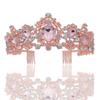 Crystal Pink Crown Bridal Crown Wedding Baroque Queen Golden Big Crown Wedding Dress Accessories Jewelry