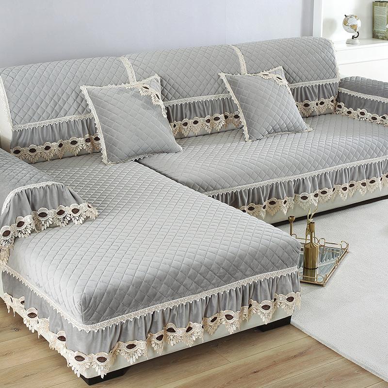 European Winter Plush Sofa Cushion Fabric Universal Non-Slip Household Seat Cushion Fabric Sofa Cover All-Inclusive Set