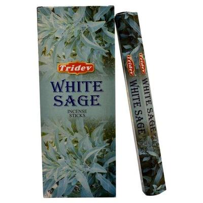 Tridev Agarbatti Räucherstäbchen mit weißem Salbei | Hexa-Serie | Duft | Andacht | 3er-Packung * 20 g für Pooja/Anbetung