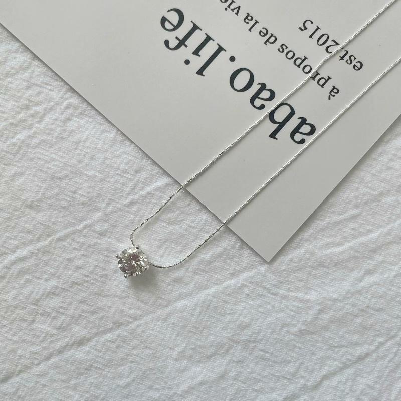 Fashion Silver Color Round Zircon Necklace Minimalist Style Charm Choker Pendant Party Gift For Women's Fine Jewelry Gifts