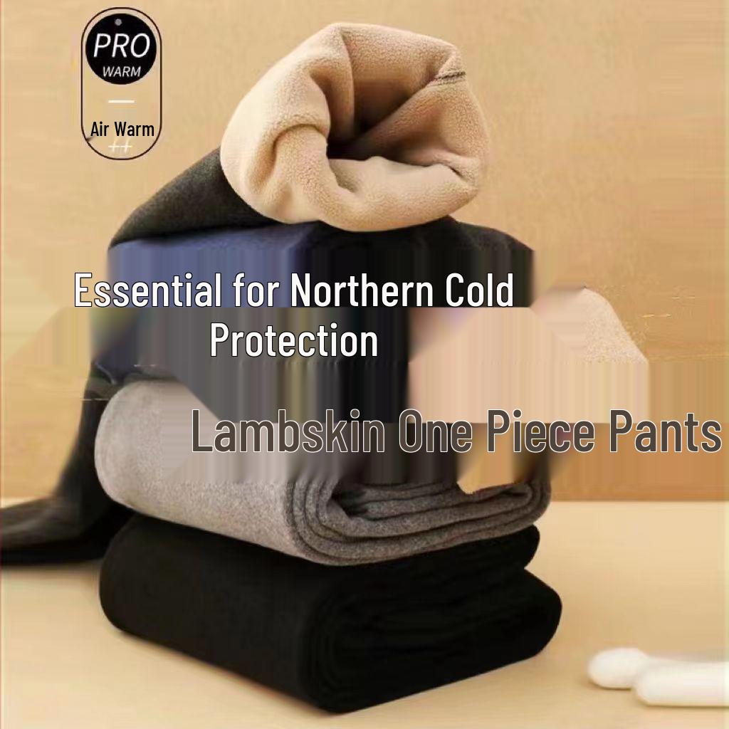 Men's and Women's Camel Hair Thermal Pants with Velvet Lining
