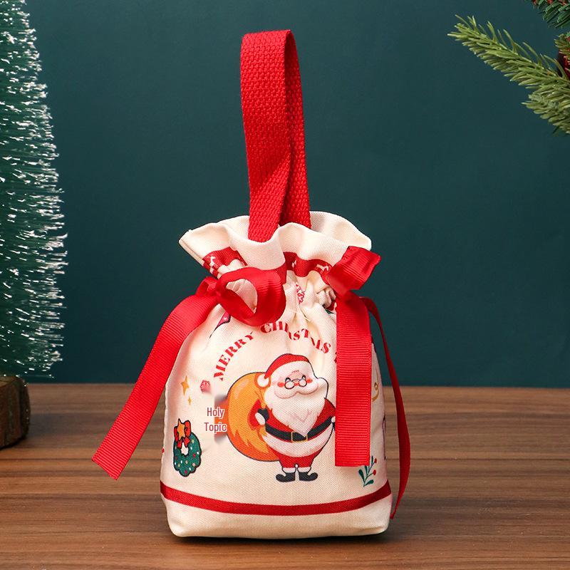 High-End Christmas Apple Candy Canvas Gift Box and Bag