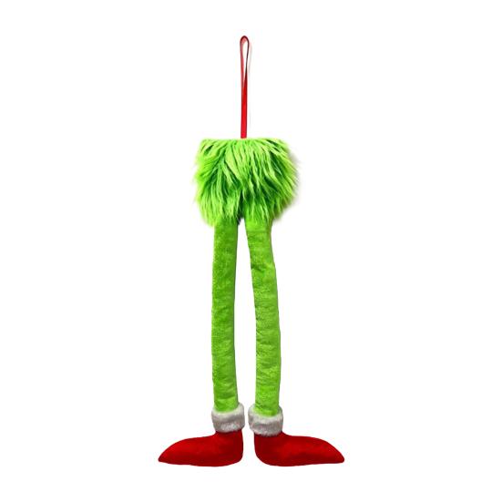 Originelle Weihnachtsbaum-Anhänger Lustige Elfenbeine Auto-Hängeornament, Dekoration mit weichen saisonalen Innenraum-Verzierungen Plüsch, Rot Grün Feiertag