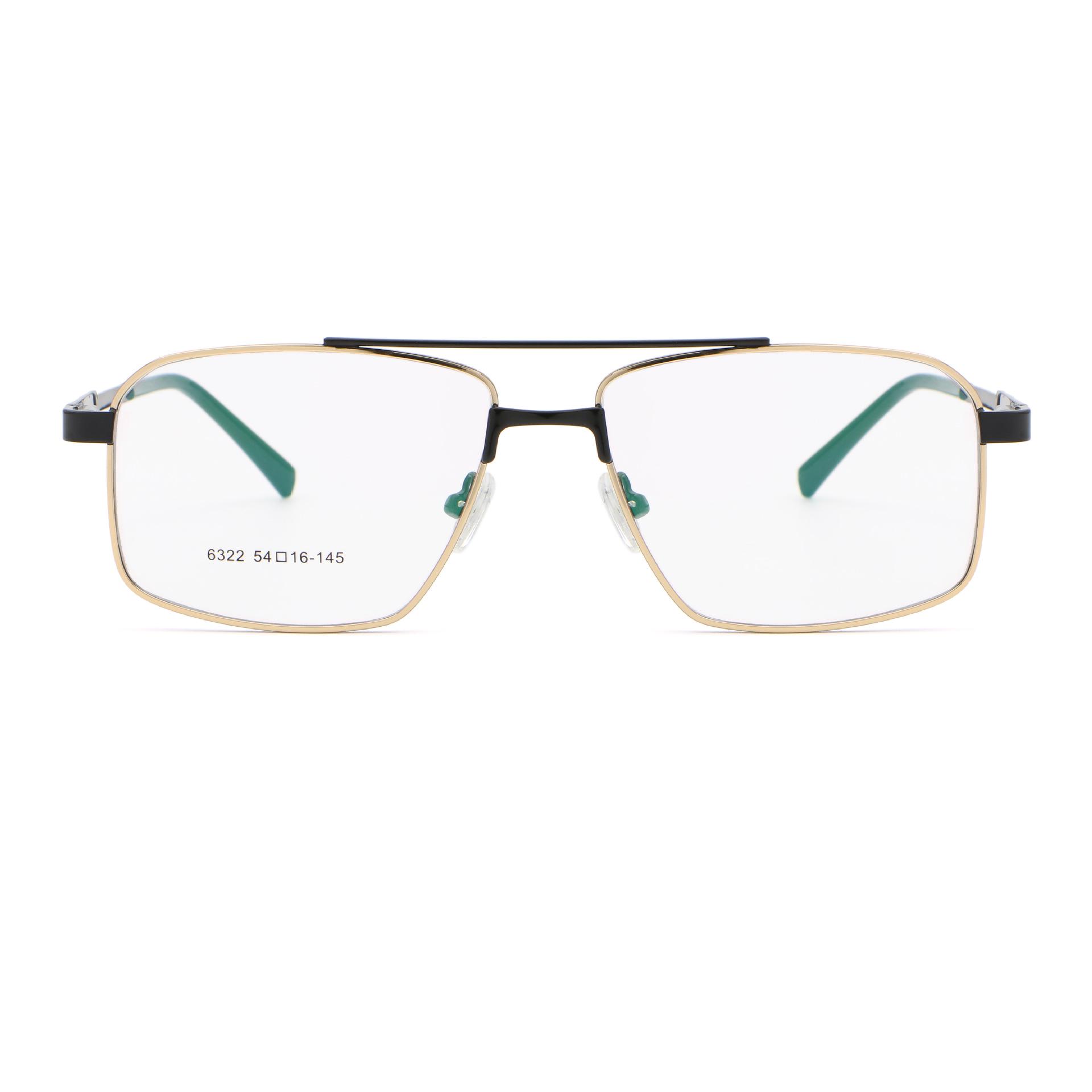 Men s Trendy Double Bridge Square Frame Glasses - Large Frame, Face-Slimming Design