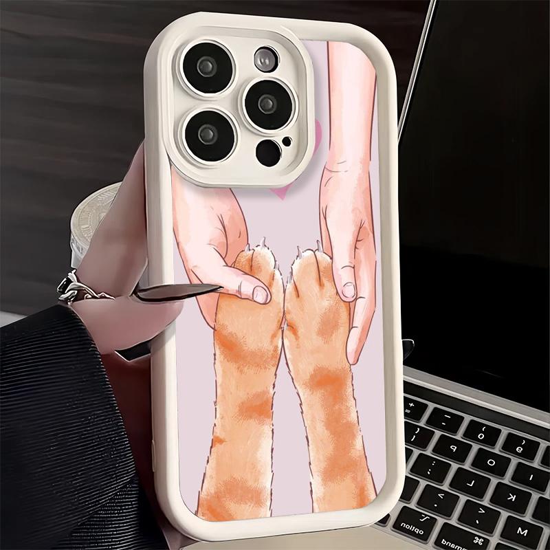 

Чехол для телефона iPhone 17 Air 16E 15 16 Pro Max Отпечаток лапы собаки Милый узор Чехол 14 Plus 13 12 Mini Мягкий силиконовый Funda iPhone 14 Pro Max