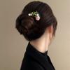 Elegant Wooden U-shaped Hairpin with Floral Pattern Traditional Chinese Style for Women, Suitable for Hanfu and Cheongsam