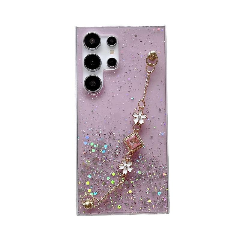 Luxury Diamond Bracelet Goddess Model Case for Apple 15ProMax & 8P Mobile Phone with Anti-Fall Protection.