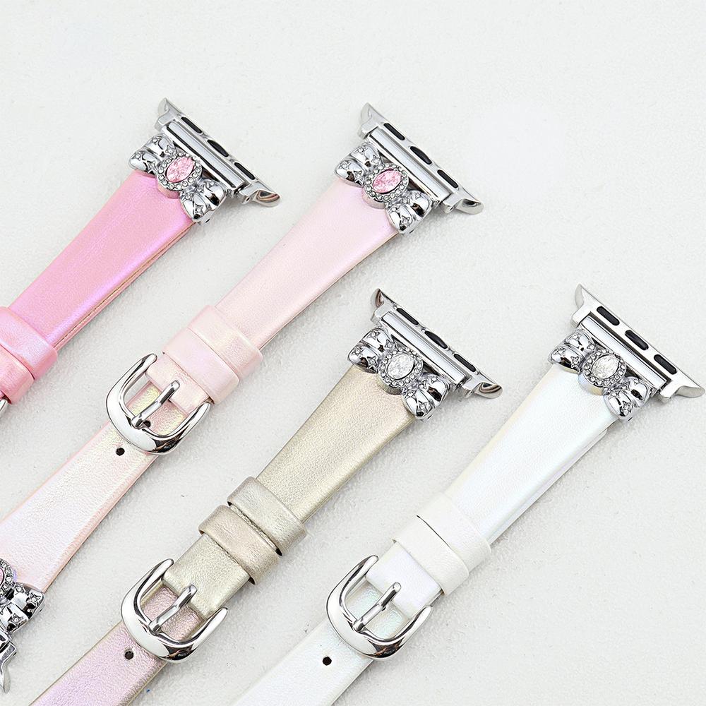 Watch Strap for Apple Watch Series 10 Ultra 9 8 7 SE 6 5 4 3 2 1 46mm 49mm 45mm 44mm 42mm Leather Band Butterfly Joint