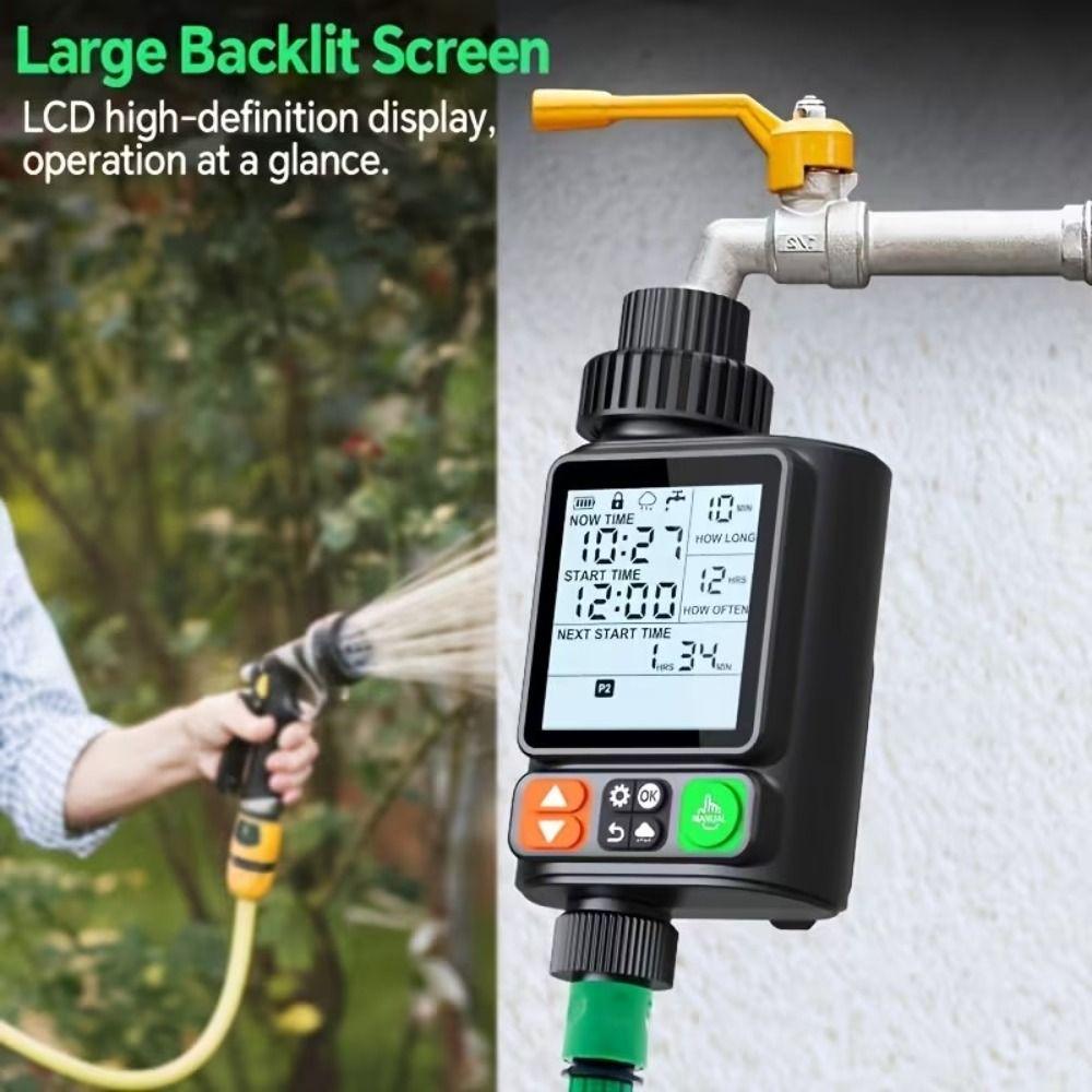 LCD Display Digital Water Flow Meter IPX5 Waterproof Electronic Water Meter  Garden Irrigation