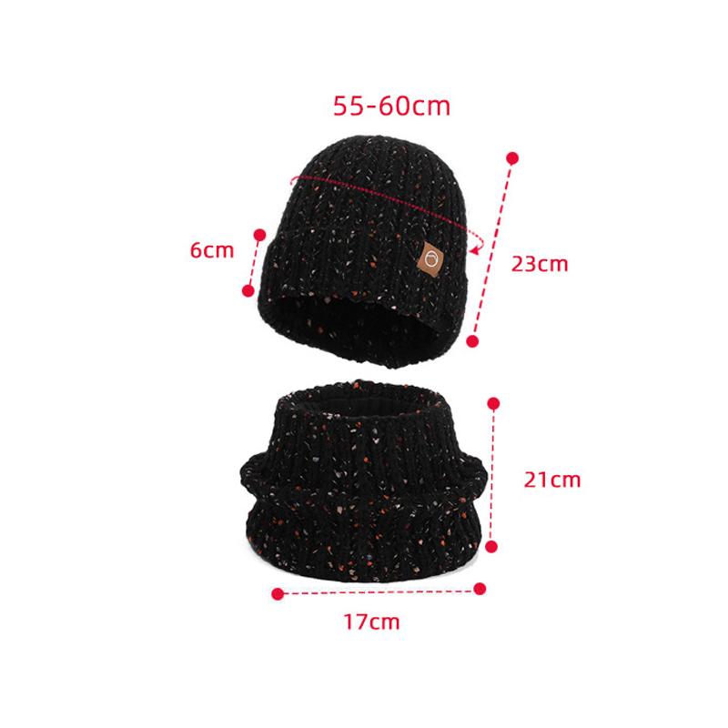 Winter Hat Scarf Set Women's Outdoor Velvet Warm Knitted Hat Ear Protection Head Wool Hat